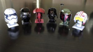 metal earth collection of star wars helmets